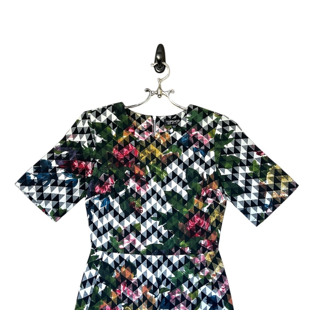 Topshop Blurred Jacquard A-Line Dress Size 2 - Picture 11 of 14